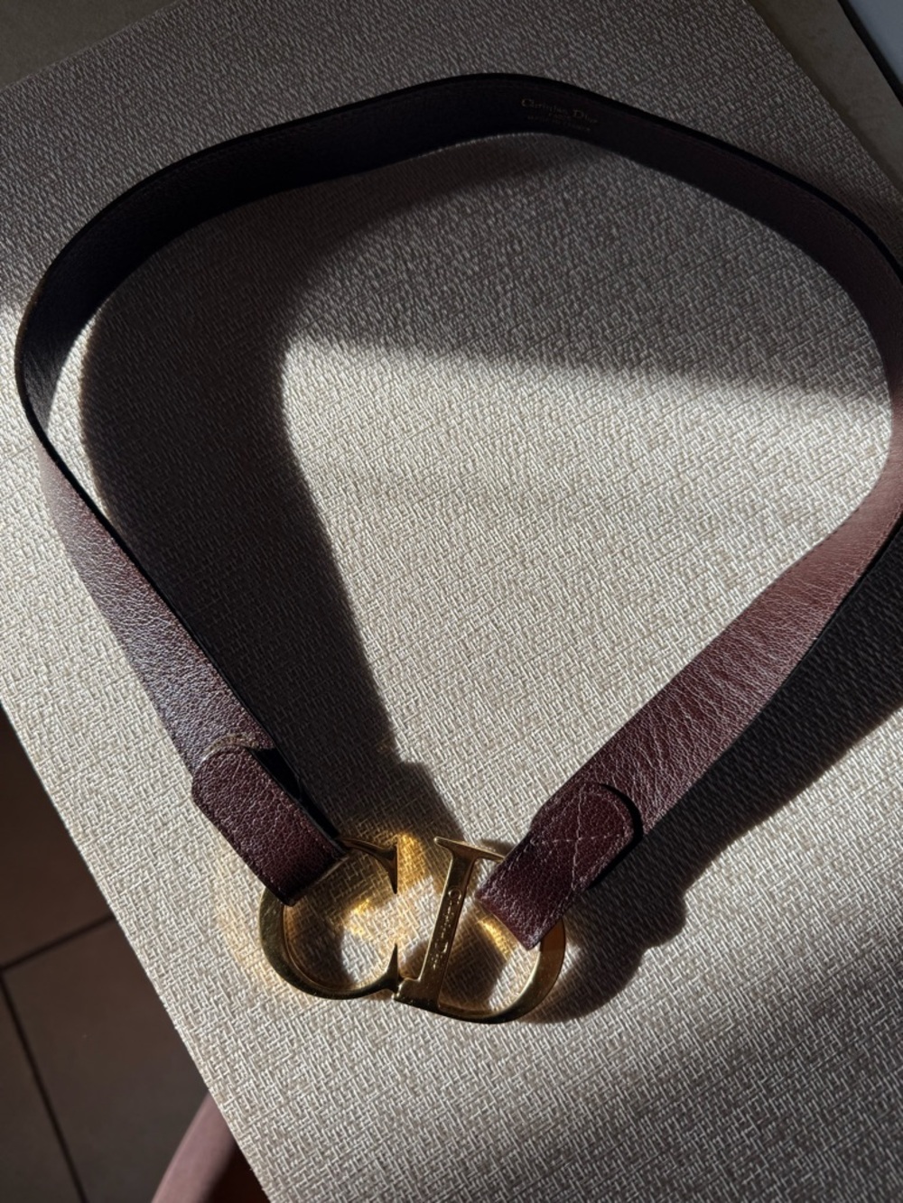 Christian Dior RARE Vintage Brown CD Logo Belt by John Galliano